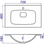 Раковина Aqwella Malaga 75 Mal.75.04.D Белая-1