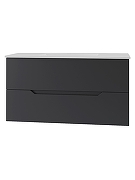 Тумба с раковиной Orange Li-100Tub+Ra подвесная Черная матовая-4