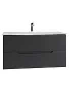 Тумба с раковиной Orange Li-100Tub+Ra подвесная Черная матовая-5