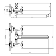 Смеситель для ванны Decoroom DR53043 универсальный Хром-2