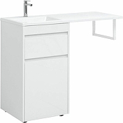Тумба с раковиной Aquanet Токио 110 L 239298 с бельевой корзиной Белая
