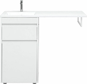 Тумба с раковиной Aquanet Токио 110 L 239298 с бельевой корзиной Белая-3
