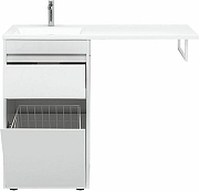 Тумба с раковиной Aquanet Токио 110 L 239298 с бельевой корзиной Белая-4