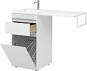 Тумба с раковиной Aquanet Токио 110 L 239298 с бельевой корзиной Белая-6