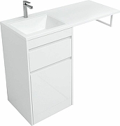Тумба с раковиной Aquanet Токио 110 L 239298 с бельевой корзиной Белая-7