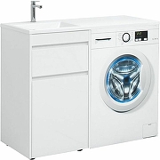 Тумба с раковиной Aquanet Токио 110 L 239298 с бельевой корзиной Белая-9