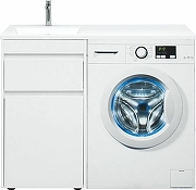 Тумба с раковиной Aquanet Токио 110 L 239298 с бельевой корзиной Белая-11