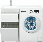 Тумба с раковиной Aquanet Токио 110 L 239298 с бельевой корзиной Белая-12