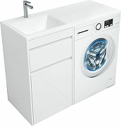 Тумба с раковиной Aquanet Токио 110 L 239298 с бельевой корзиной Белая-13