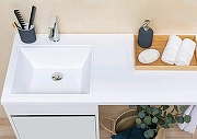Тумба с раковиной Aquanet Токио 110 L 239298 с бельевой корзиной Белая-16