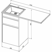 Тумба с раковиной Aquanet Токио 110 L 239298 с бельевой корзиной Белая-17