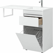 Тумба с раковиной Aquanet Токио 110 R 239299 с бельевой корзиной Белая-2