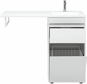 Тумба с раковиной Aquanet Токио 110 R 239299 с бельевой корзиной Белая-4