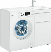 Тумба с раковиной Aquanet Токио 110 R 239299 с бельевой корзиной Белая-9