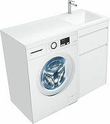 Тумба с раковиной Aquanet Токио 110 R 239299 с бельевой корзиной Белая-11