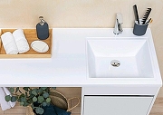 Тумба с раковиной Aquanet Токио 110 R 239299 с бельевой корзиной Белая-16