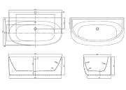 Акриловая ванна Azario Cambridge 170х88 CAM17289 без гидромассажа-6