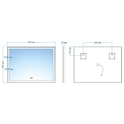 Зеркало Azario Ливия 80 ФР-00000942 с подсветкой с сенсорным выключателем-2