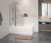 Шторка на ванну Azario Boston 100х140 AZ-142TB профиль Хром стекло прозрачное-3