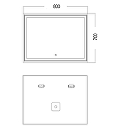 Зеркало Azario Melis 80 CS00066635 с подсветкой с сенсорным выключателем-2
