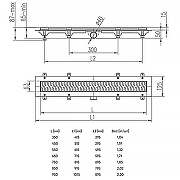 Душевой лоток Azario AZ-CH 650 HN с рамкой и решеткой Harmony-4