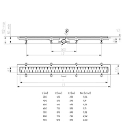 Душевой лоток Azario AZ-CH 450 MC с решеткой Medium-6