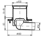 Душевой трап Azario AZ-411 L с решеткой Sun-1