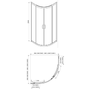 Душевой уголок Azario Milton 100х100 AZ-ND2142 1000 профиль Серебро стекло прозрачное-2