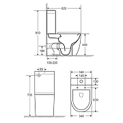 Унитаз компакт Azario Renda AZ-8693 с бачком и сиденьем Микролифт-15