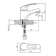 Смеситель для раковины Cron CN1039 Хром-1