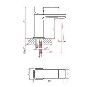 Смеситель для раковины Cron CN10129 Хром-3