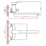 Смеситель для ванны Cron CN2214 Хром-1