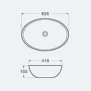 Раковина-чаша Azario 63 AZ-3077 Белая-2