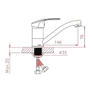 Смеситель для раковины Cron CN4539-2 Хром-1