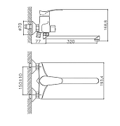 Смеситель для ванны Cron CN2201 универсальный Хром-1