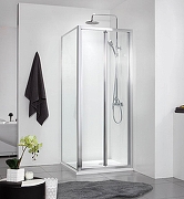 Душевой уголок Azario Toronto 80х80 AZ-NAA1432B профиль Серебро стекло прозрачное-1