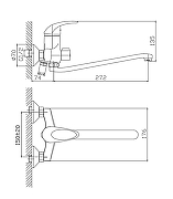 Смеситель для ванны Cron CN2229 универсальный Хром-1