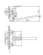 Смеситель для ванны Cron CN2104 универсальный Хром-1