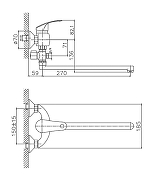 Смеситель для ванны Cron CN2121 универсальный Хром-1