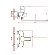 Смеситель для ванны Cron CN20095 Хром-1