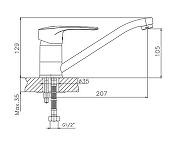 Смеситель для кухни Cron CN4266-2 Хром-1