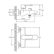 Смеситель для ванны Cron CN30095 Хром-1