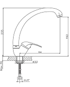 Смеситель для кухни Cron CN4137-2 Хром-1