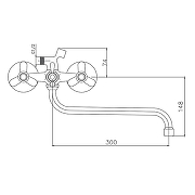 Смеситель для ванны Cron CN2209 Хром-1