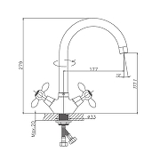 Смеситель для кухни Cron CN4627 Хром-1