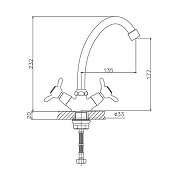 Смеситель для кухни Cron CN4112-2 Хром-1