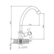 Кран для одного типа воды Cron CN4108 Хром-1