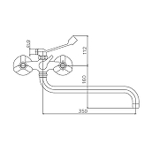 Смеситель для ванны Cron CN2612-3 Хром-1