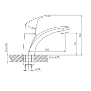 Кран для одного типа воды Cron CN1090 Хром-1