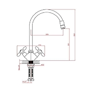 Смеситель для кухни Cron CN46127-12 Хром-1